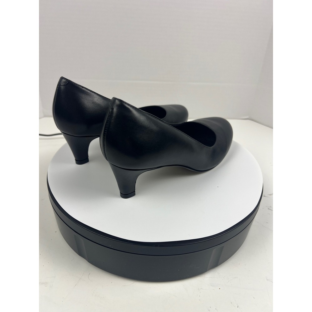 Walking Cradles Womens Black Leather Pumps 7.5 Wide Arch Support Comfort Heel - Picture 8 of 17